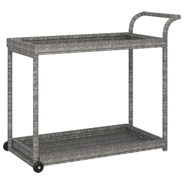 Baarivaunu harmaa 100x45x83 cm polyrottinki (16667)