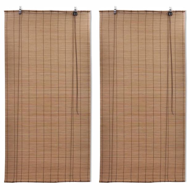 Bambu rullaverhot 2kpl 120 x 220 cm ruskea