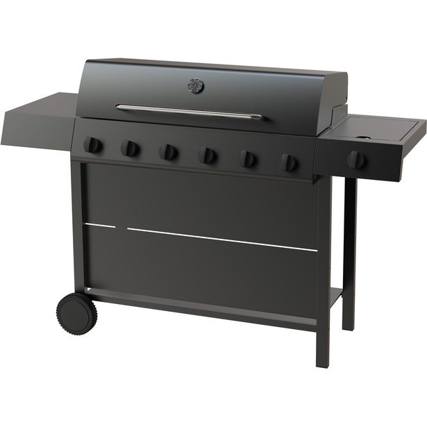 Kaasugrilli Dose Barbeque 10141, 6 poltinta, sivukeitin, musta