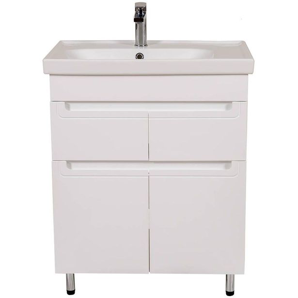 Allaskaappi AquaRodos Omega 70 ja allas Como, valkoinen, 850 x 700 x 450 mm