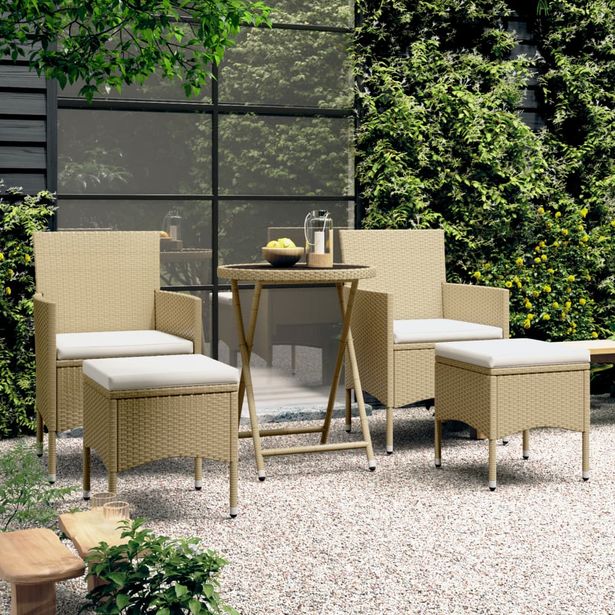 Bistrosarja polyrottinki ja karkaistu lasi beige, 5 osaa
