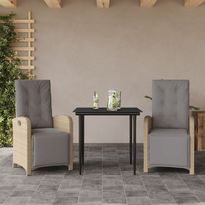 Bistrosarja tyynyillä beige polyrottinkia, 3 osaa