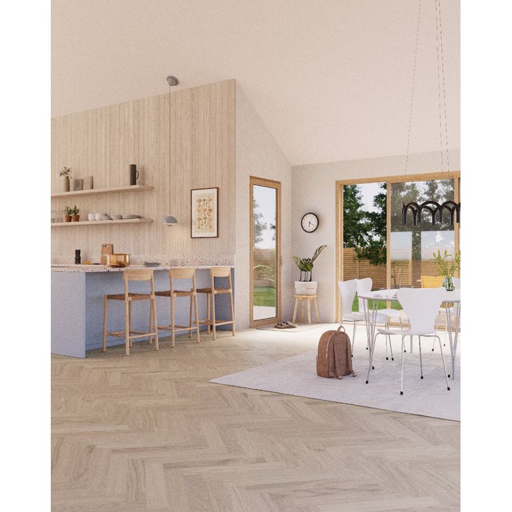 Kovetettu kalanruotolattia Bjelin Woodura Boden 3.0 Modern Oak Select Powder White, eri kokoja