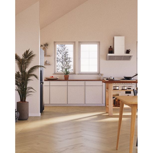 Kovetettu kalanruotolattia Bjelin Tammi Sigtuna Modern Misty White A, mattalakattu