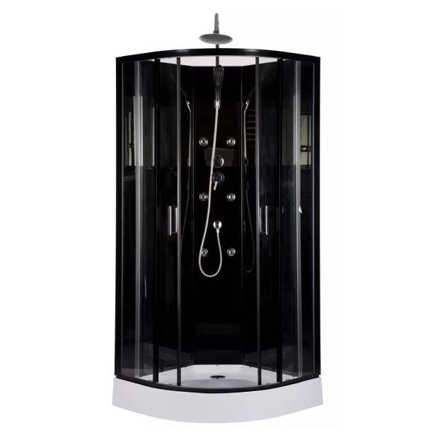 Hierova suihkukaappi Harma Black Onyx, 85 x 85 x 220 cm, kirkas lasi, avoin yläosa