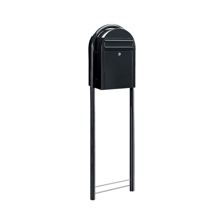Postilaatikon jalusta Round, 165x41cm, musta RAL9005