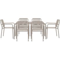 Ruokailuryhmä Gardeno 150cm + 6 pinottavaa tuolia, eri värejä