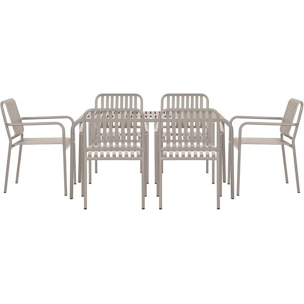 Ruokailuryhmä Gardeno 150cm + 6 pinottavaa tuolia