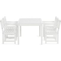 Ruokailuryhmä Oaxen 180cm + 4 ruokatuolia valk/akaasia