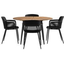 Ruokapöytä Palmona 120cm pyöreä + 4 Nanetti ruokatuolia
