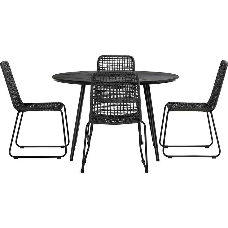 Ruokailuryhmä Roubai pyöreä 120cm + 4 Hilltorp ruokatuolia