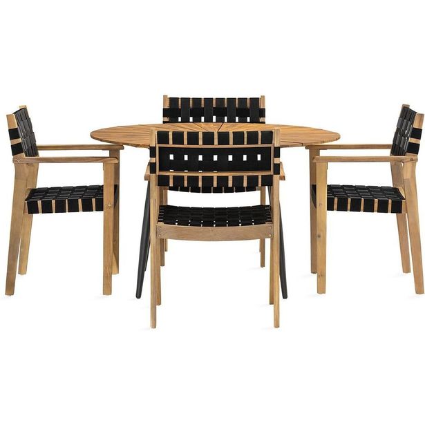 Ruokapöytä Palmona 120cm pyöreä + 4 Gordons karmituolia