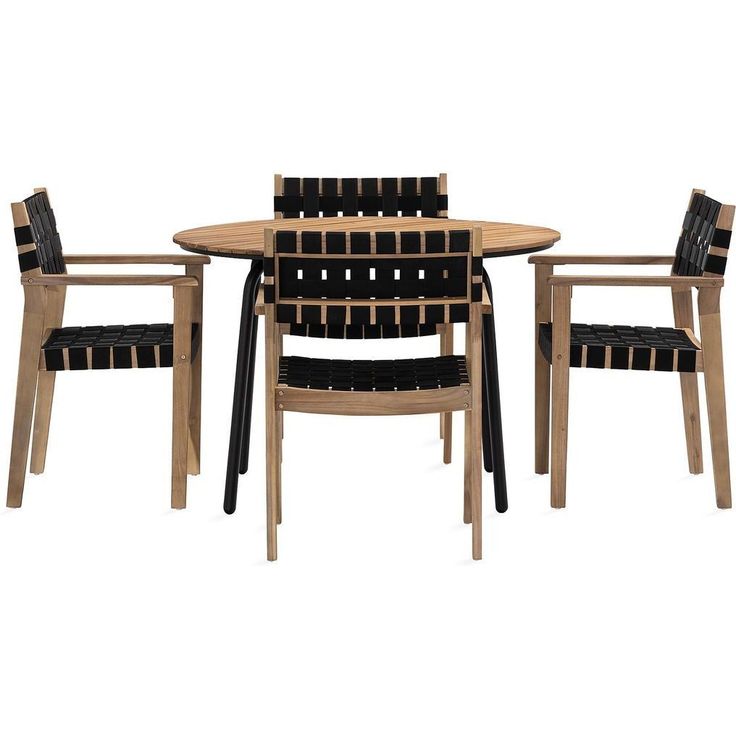 Ruokailuryhmä Abellas 110cm pyöreä + 4 Gordons karmituolia