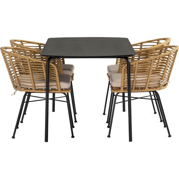 Ruokailuryhmä Tahiti 160cm + 4 Vadavi ruokatuolia