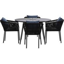 Ruokailuryhmä Roubai pyöreä 120cm + 4 Reynas ruokatuolia