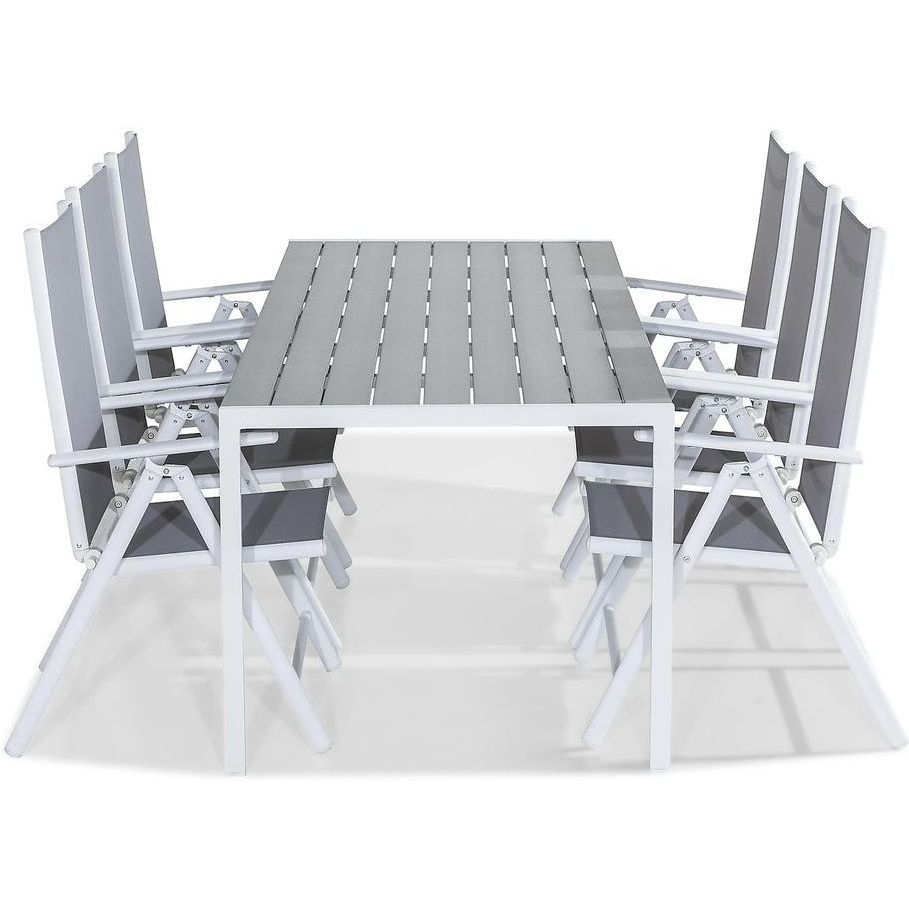 Ruokailuryhmä Tunis 205x90cm + 6 Maggie tuolia