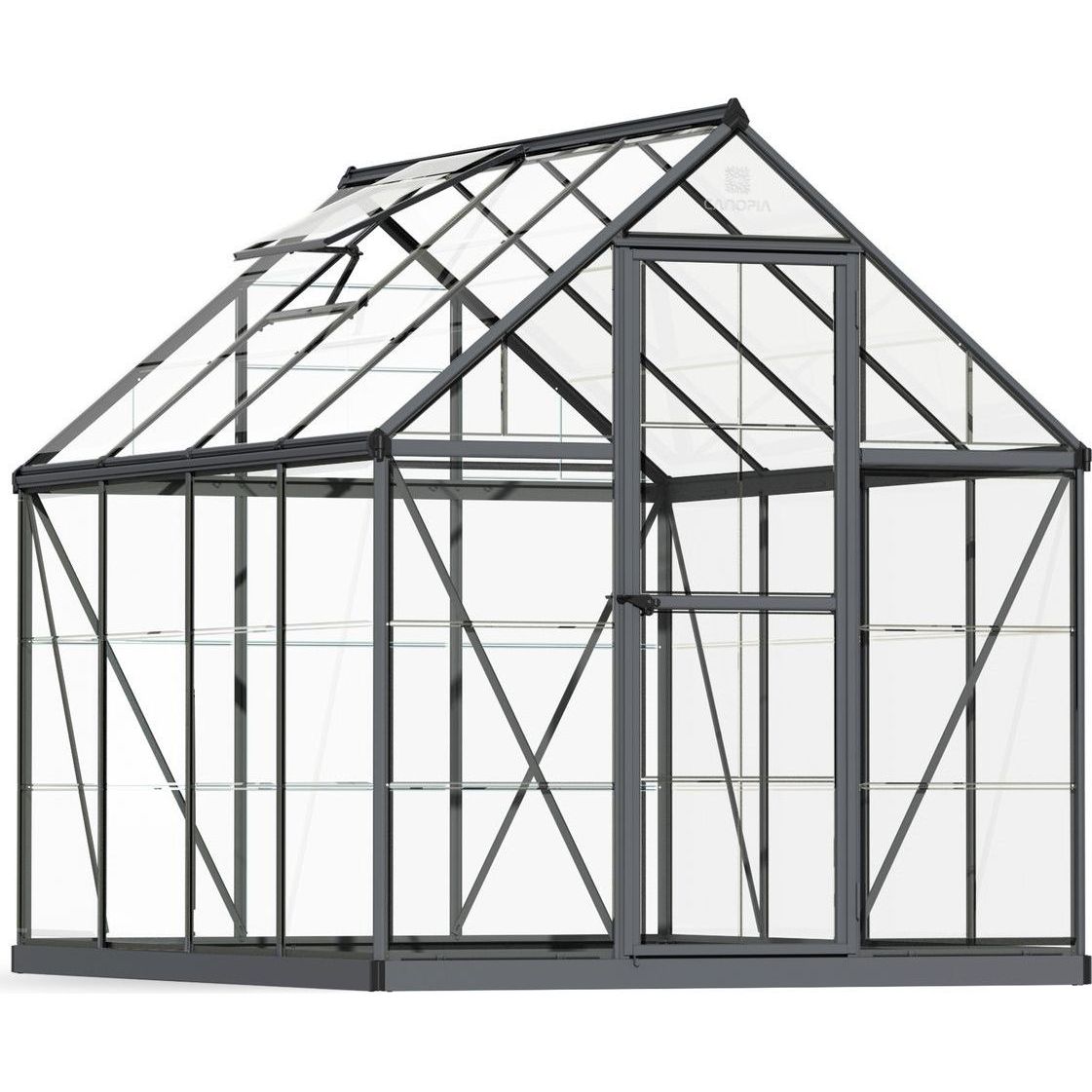 Kasvihuone Palram-Canopia Harmony, 4.6m², polykarbonaatti, harmaa