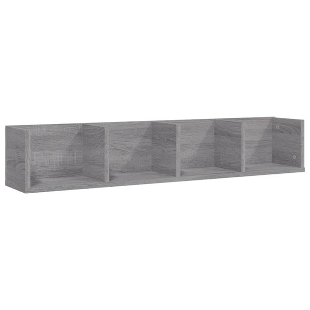 CD-hylly harmaa Sonoma 100x18x18 cm tekninen puu (26618)