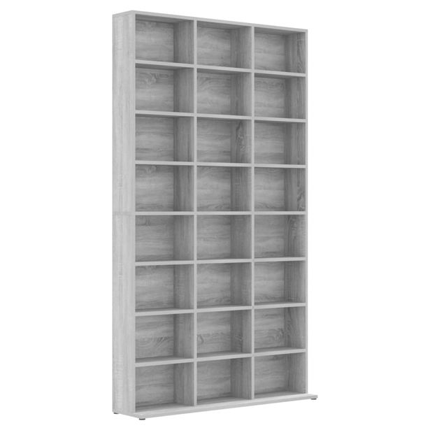CD-hylly harmaa Sonoma 102x23x177,5 cm tekninen puu (15091)