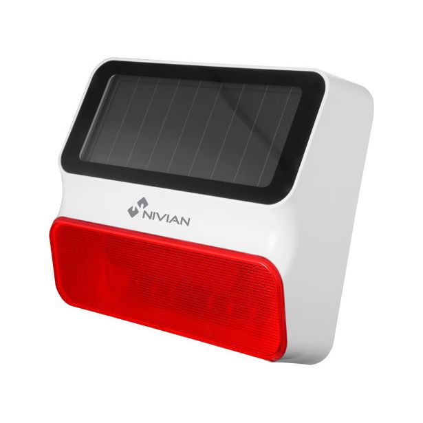Langaton ulkosireeni Celotron Nivian kotiautomaatio- ja hälytysjärjestelmiin, aurinkokennolla toimiva