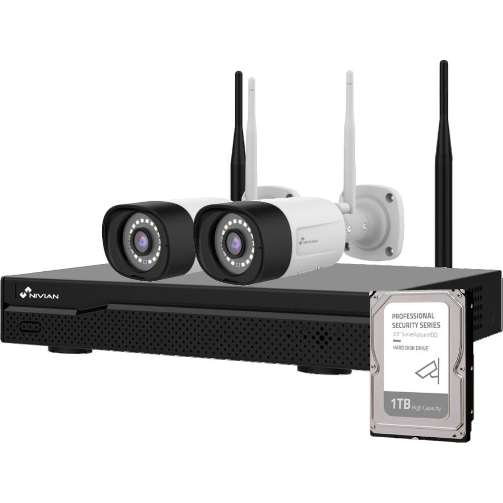 Valvontakamerapaketti Celotron Nivian Professional, 3MP, 2 kameraa, 10 kanavaa, 1Tb