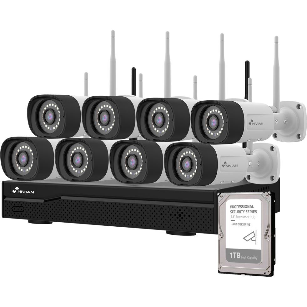 Valvontakamerapaketti Celotron Nivian Professional, 3MP, 8 kameraa, 16 kanavaa, 1Tb