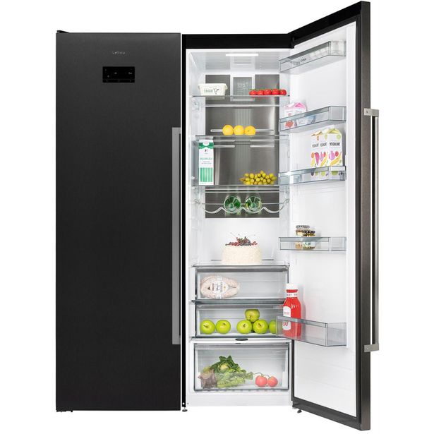 Jääkaappi ja pakastin Cylinda K9185NEBIHE - F9185NEBIVE, 119cm, musta teräs