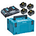 Akkupaketti Makita LXT 18V PowerPack, 4x5.0Ah ja DC18RD + Makpac