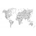 Paneelitapetti World Map, non-woven, mittatilaus, mustavalkoinen
