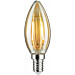 LED-kynttilälamppu Paulmann Plug & Shine, E14, DC 24V, 140lm, 2W, 1900K, filamentti, himmennettävä, kulta