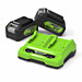 Akut + tuplalaturi Greenworks GSK24B4X, 24V, 2x4.0Ah