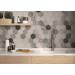 Lattialaatta Concrete hex decor Gris, 14x16cm - KYLAHEXPORDGR
