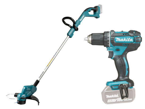 Akkuporakone + ruohotrimmeri Makita LXT DLX2489, 18V, 3.0Ah akulla