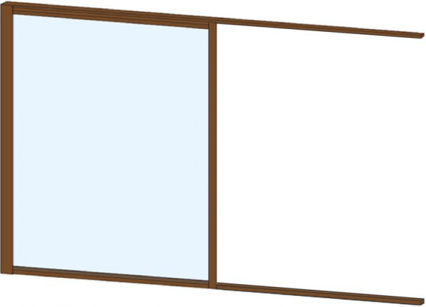 Terassin liukulasi-ikkuna Keraplast 1-os. 1100x915mm, kirkas/ruskea
