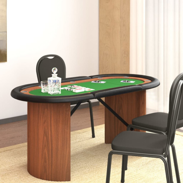 10 pelaajan pokeripöytä 160x80x75 cm vihreä