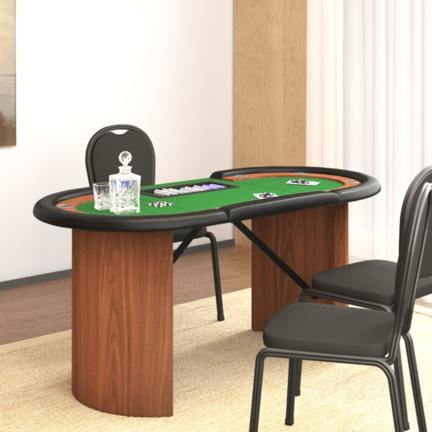 10 pelaajan pokeripöytä pelimerkkipidike 160x80x75 cm vihreä