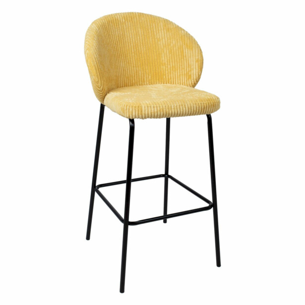 Baarituoli Home4You Ziva sametti, keltainen 