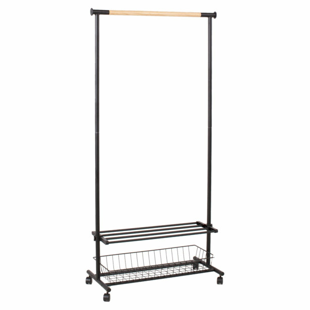 Vaateteline Home4You Forest 80x36x165cm musta/tammi 