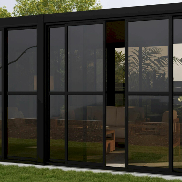 Liukuseinäpaneeli Home4You Mirador-111(4m), 370,4x236,5cm, polykarbonaatti 