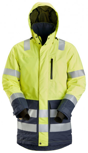 Huomioparkatakki Snickers Workwear AllroundWork 1830, LK 3, keltainen