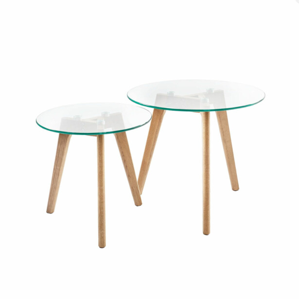 Sohvapöytäsetti Home4You Helena ø40cm /ø50cm, lasi 