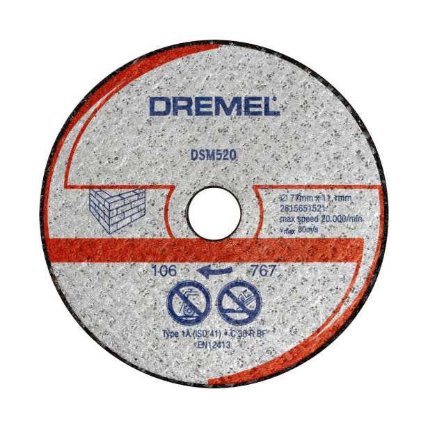 Katkaisulaikka Dremel DSM520, karbidi, betonille/kivelle, 2kpl