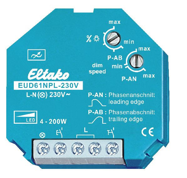 Valonsäädin/painikehimmennin Eltako, EUD61NPL-230V, ilman N-johdinta