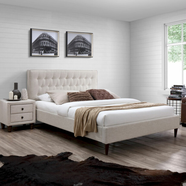 Parisänky Home4You Emilia 160x200cm, ilman patjaa, beige 