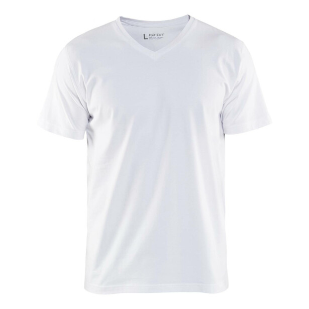 T-paita Blåkläder 3360, v-kaulus, valkoinen