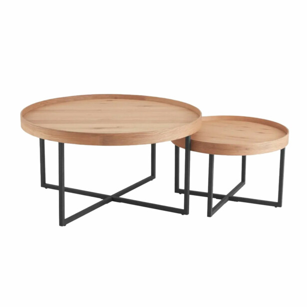 Sohvapöytä Home4You Music ø60/90cm, 2kpl, tammi