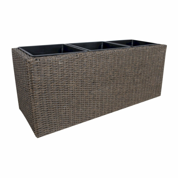 Kukkalaatikko Home4You Wicker, 110x39x45cm, tummanruskea 