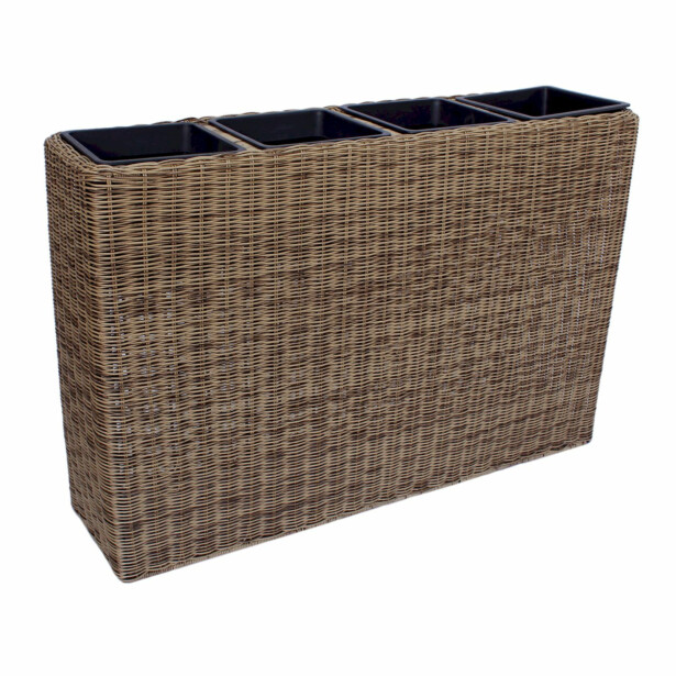 Kukkalaatikko Home4You Wicker, 89x24x60cm, vaaleanruskea 