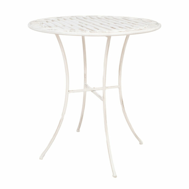 Ruokapöytä Home4You Jasmine ø70x75cm, antiikkivalkoinen 