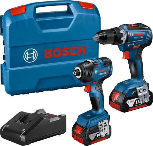 Akkukonesarja Bosch Professional GDR 18V-200 + GSR 18V-55, 2x4.0Ah akuilla + L-Case